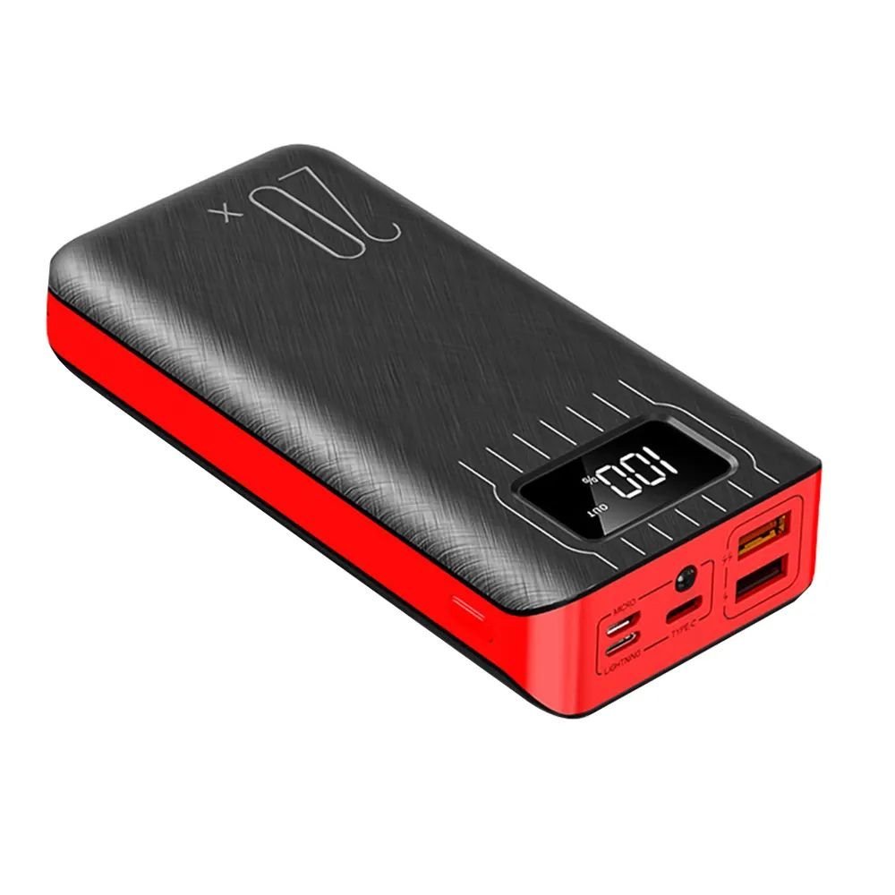 20000mAh External Battery Power Bank Dual USB With LED Flashlight - Rubber City Bargains