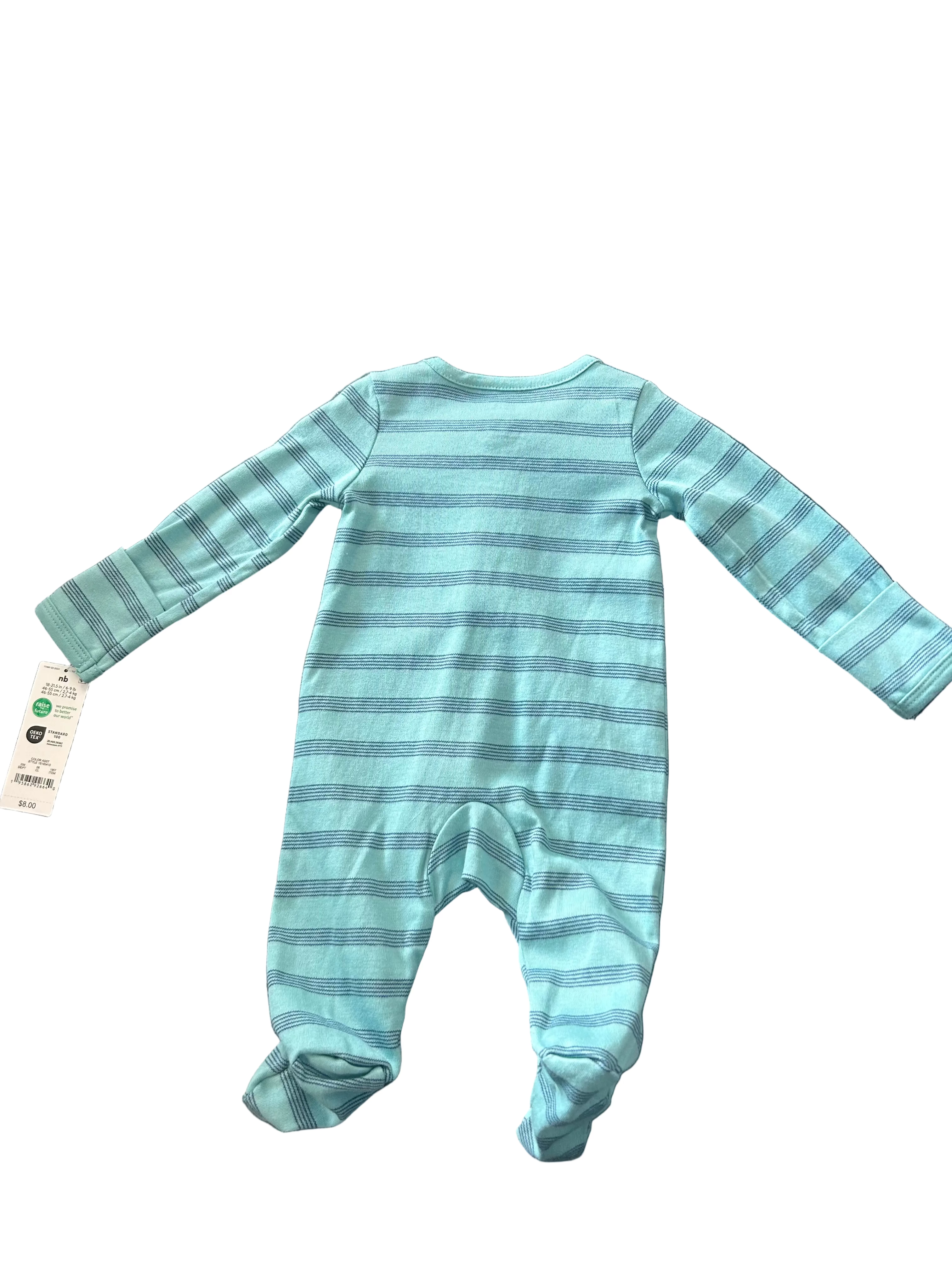 Carter’s Baby Boy “Little Brother” Striped Footed Sleeper – Newborn