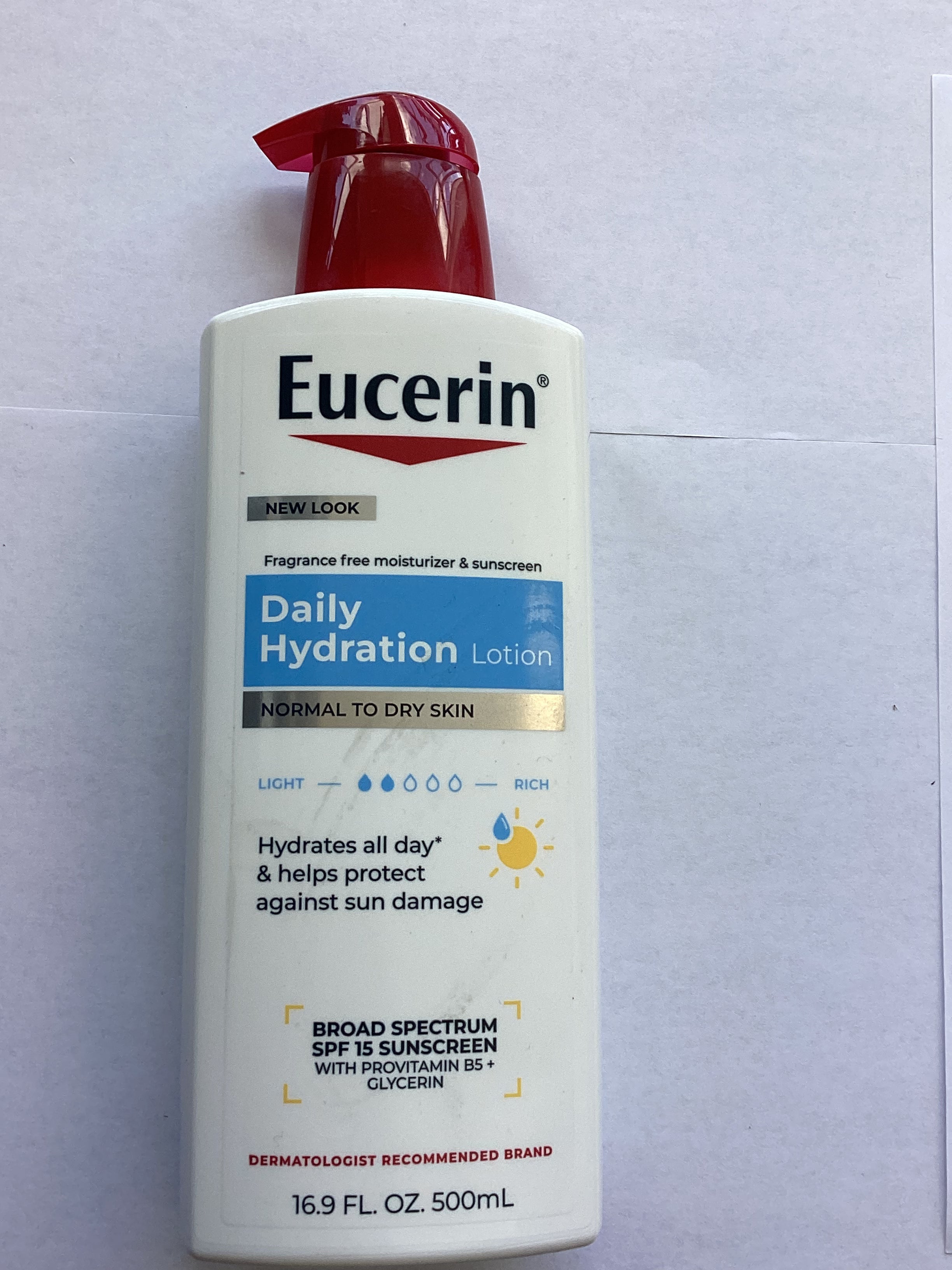 Eucerin Daily Hydration Lotion with SPF 16.9 FL OZ