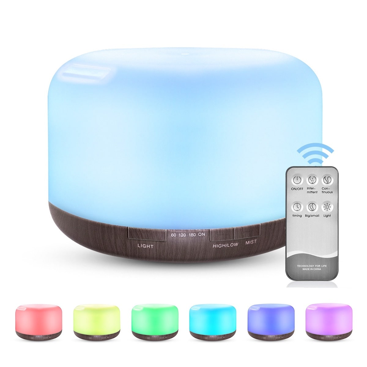 Color Changing Essential Oil Aromatherapy Diffuser With Remote - Rubber City Bargains