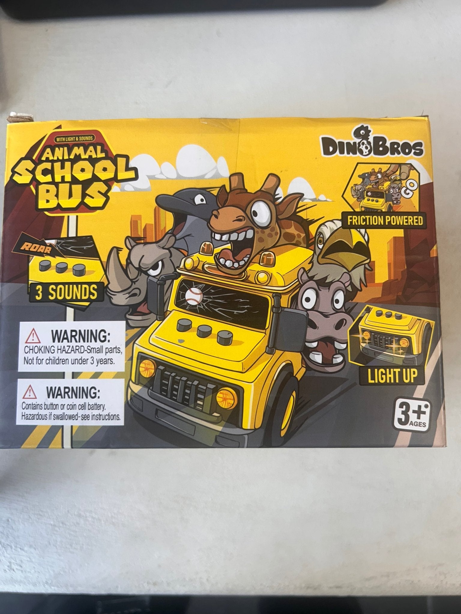 DinoBros Animal School Bus Toy with Lights & Sounds - Rubber City Bargains