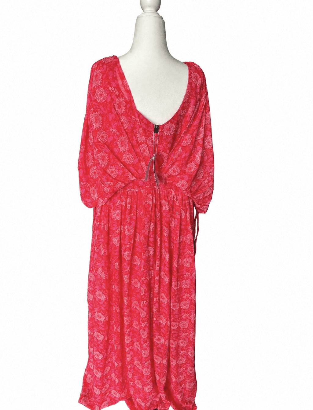 Janasya Women’s Pink Floral Maxi Dress – Size XL - Rubber City Bargains