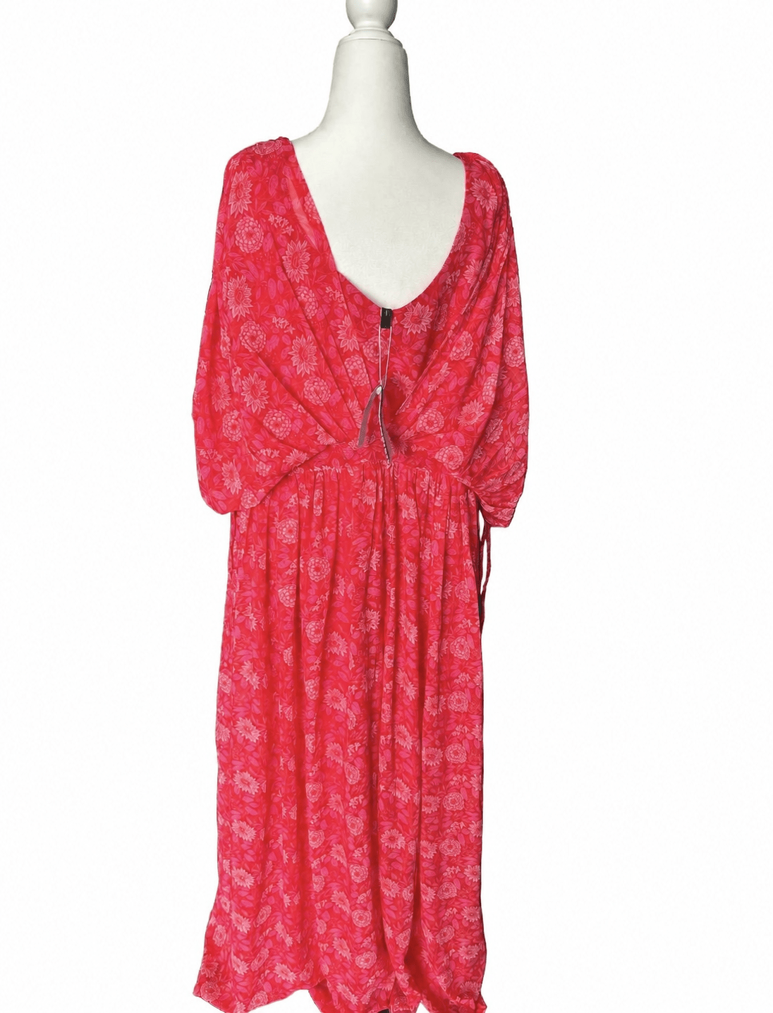 Janasya Women’s Pink Floral Maxi Dress – Size XL - Rubber City Bargains