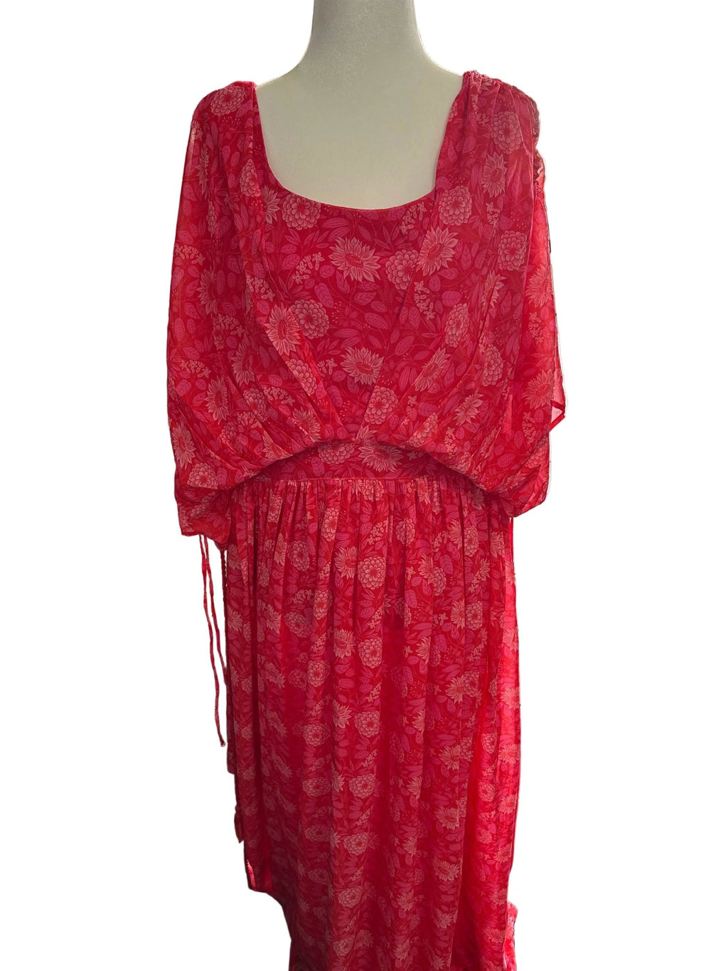 Janasya Women’s Pink Floral Maxi Dress – Size XL - Rubber City Bargains