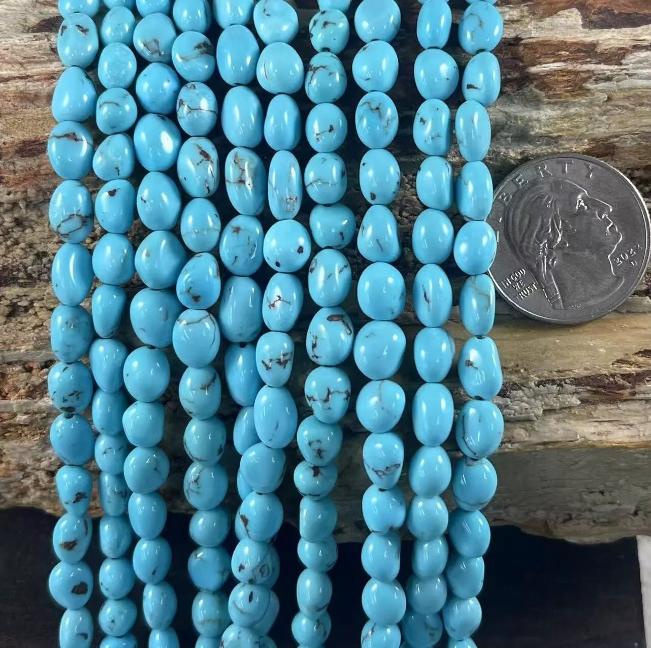 Rare Egyptian Turquoise 5 - 7mm Small Tumble Nugget / Quantity Limited - Rubber City Bargains