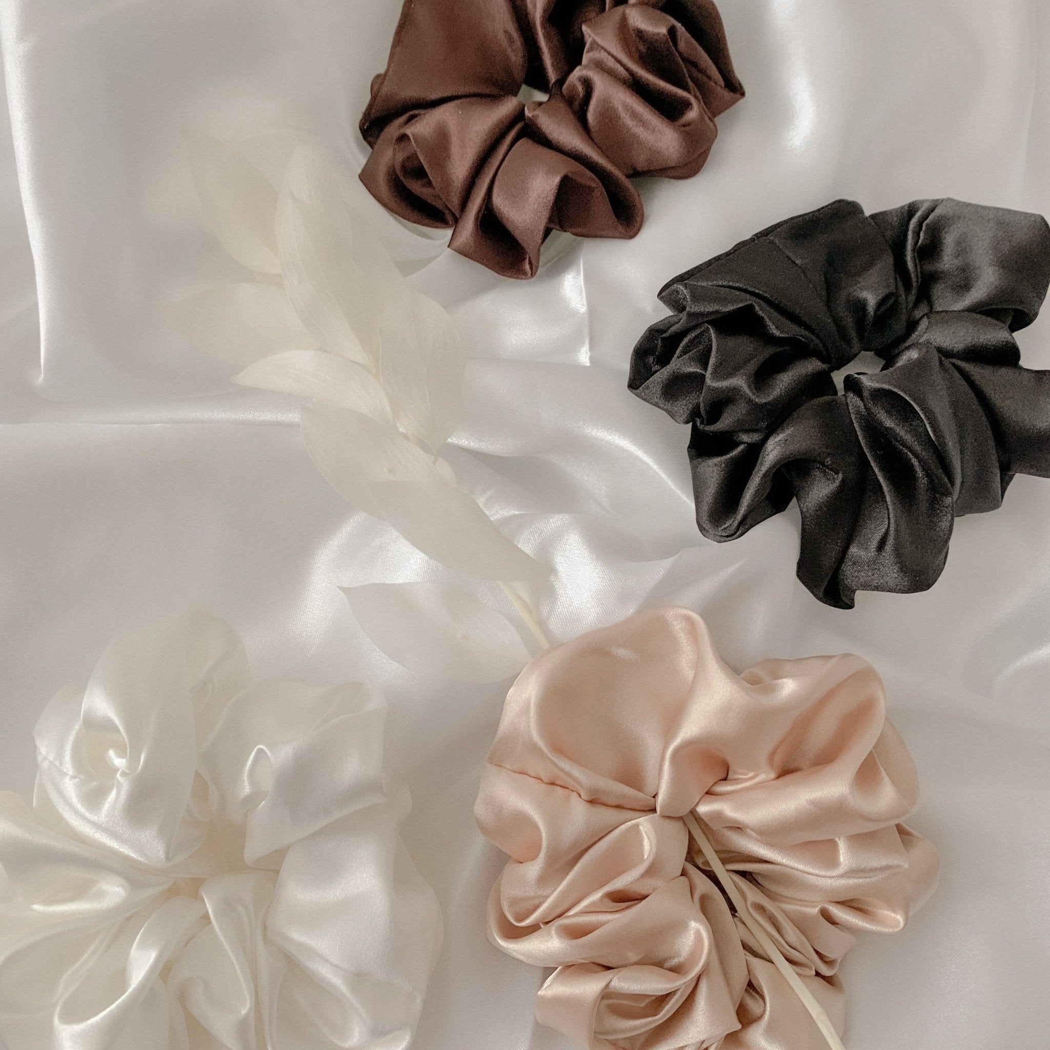 Satin Sweetheart Scrunchies - Rubber City Bargains