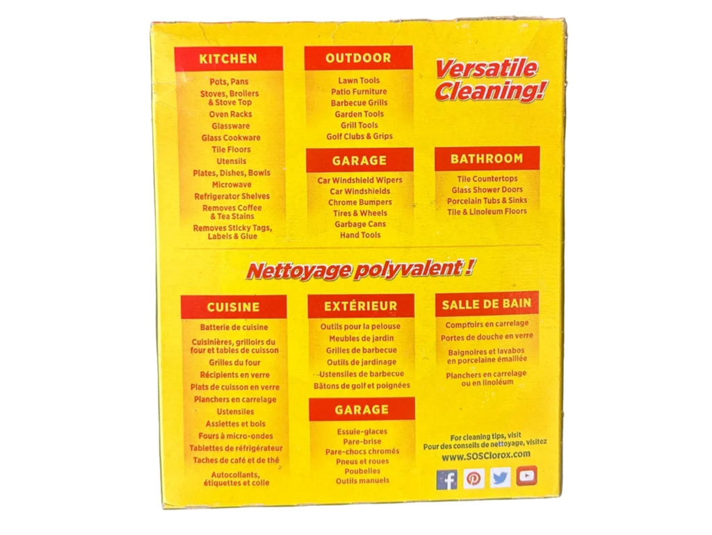 S.O.S. Soap-Filled Steel Wool Pads – 10 Count Heavy-Duty Cleaning Pads - Rubber City Bargains